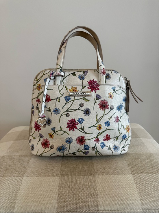 Brighton Handbags - Brighton Floral Embossed Dome Convertible Satchel/Backpack
